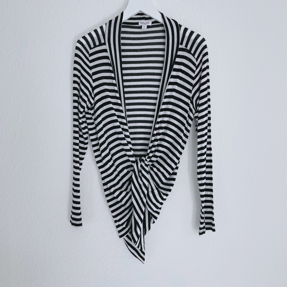 Splendid Striped Open Knit Cardigan X-small